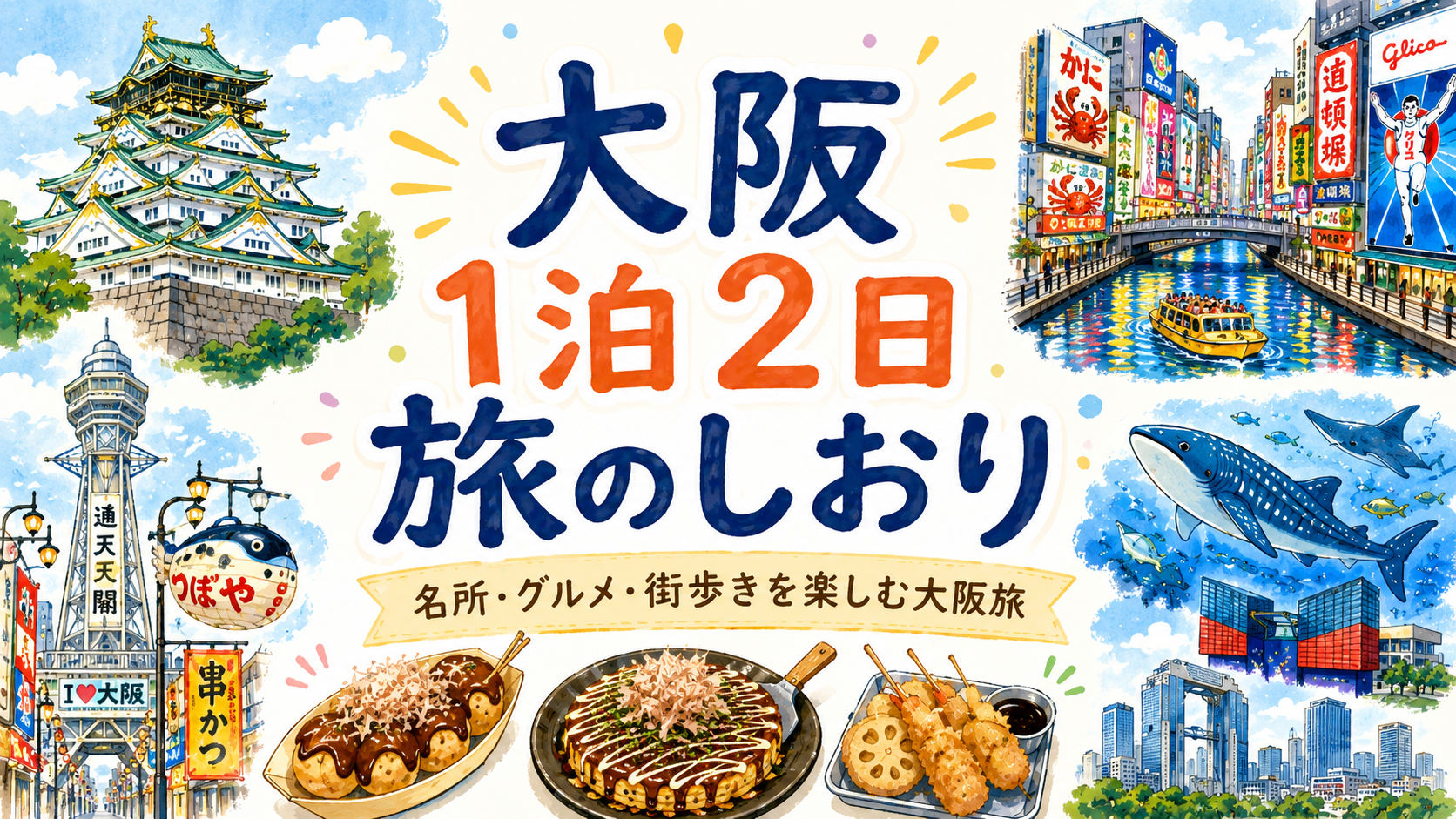 大阪で1泊2日｜名所めぐりと食い倒れグルメを楽しむ大人の旅