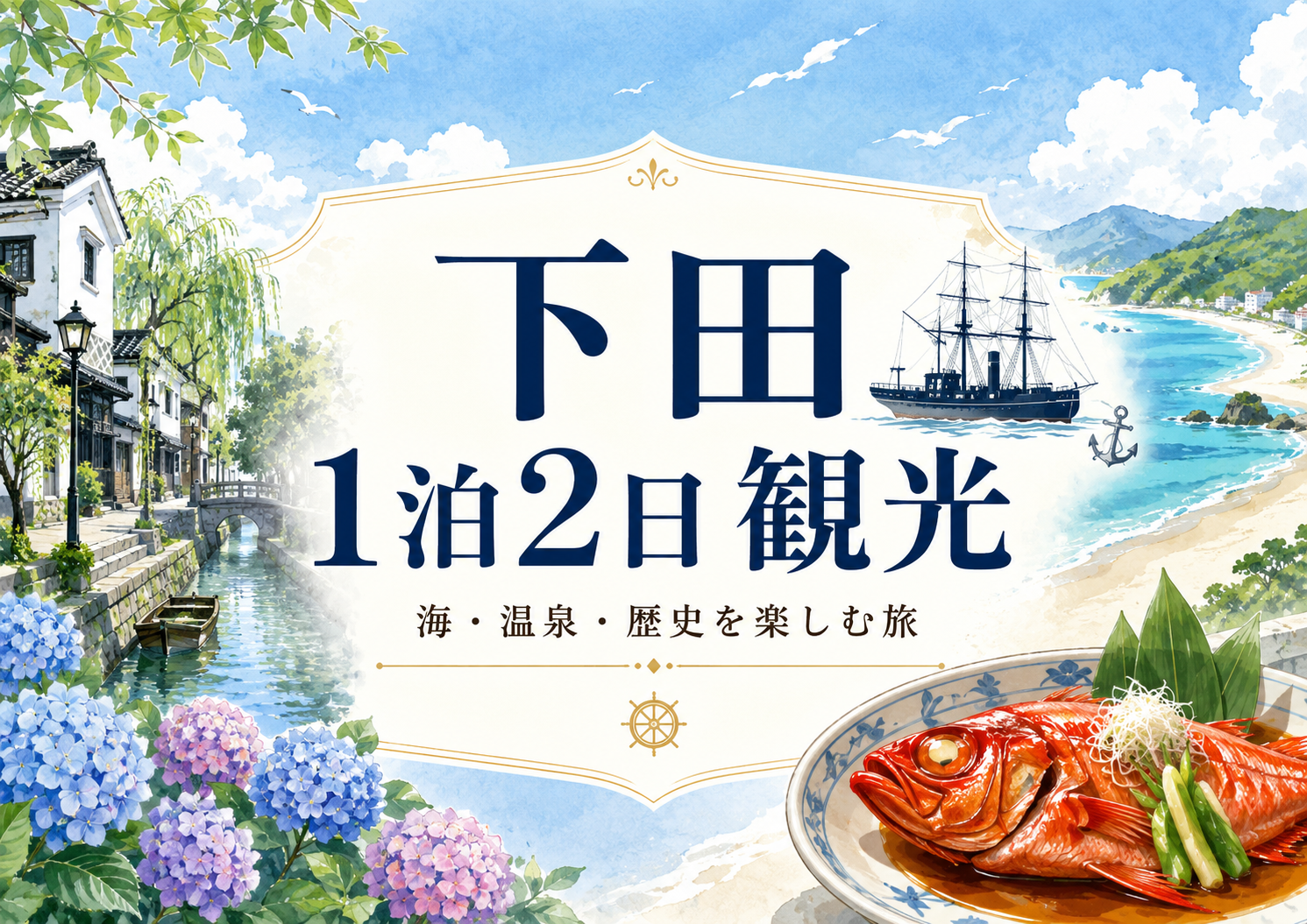 伊豆・下田で1泊2日|青い海と温泉、開国の歴史をめぐる大人の旅