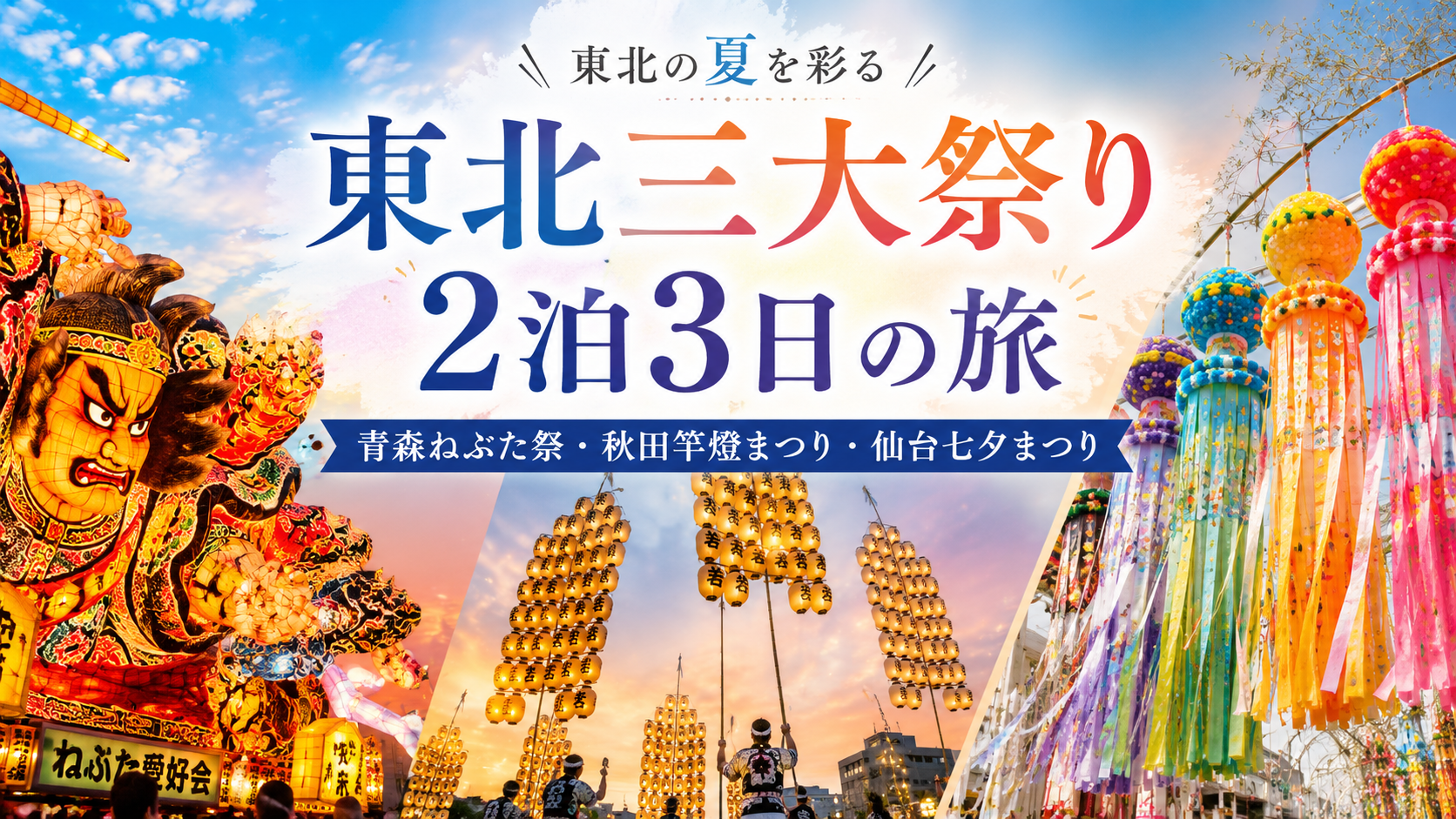 東北三大祭りを2泊3日で|ねぶた・竿燈・仙台七夕をめぐる夏の旅